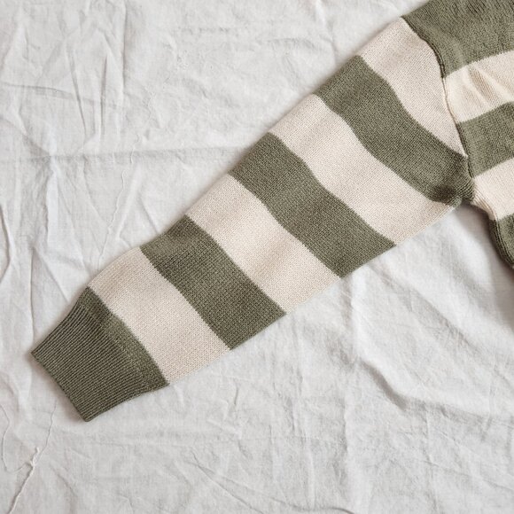H&M Khaki Green striped sweater - XXS - Picture 3 of 12